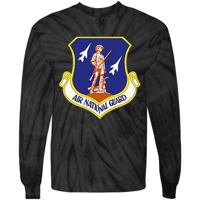 Air National Guard Military Veteran Patriotic Tie-Dye Long Sleeve Shirt