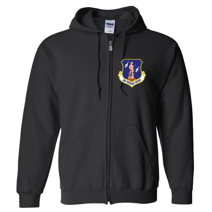 Air National Guard Military Veteran Patriotic Full Zip Hoodie