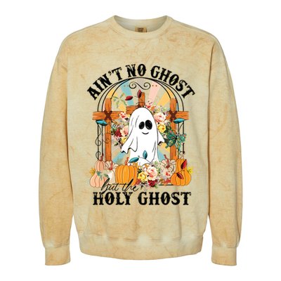 Aint No Ghost But The Holy Ghost Ghost Christian Halloween Colorblast Crewneck Sweatshirt
