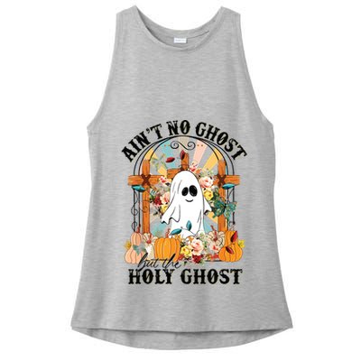 Aint No Ghost But The Holy Ghost Ghost Christian Halloween Ladies PosiCharge Tri-Blend Wicking Tank