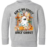 Aint No Ghost But The Holy Ghost Ghost Christian Halloween Toddler Sweatshirt