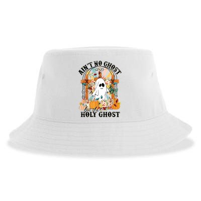 Aint No Ghost But The Holy Ghost Ghost Christian Halloween Sustainable Bucket Hat