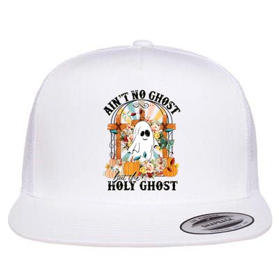 Aint No Ghost But The Holy Ghost Ghost Christian Halloween Flatbill Hat
