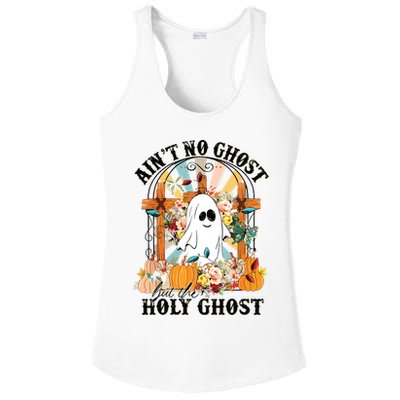 Aint No Ghost But The Holy Ghost Ghost Christian Halloween Ladies PosiCharge Competitor Racerback Tank