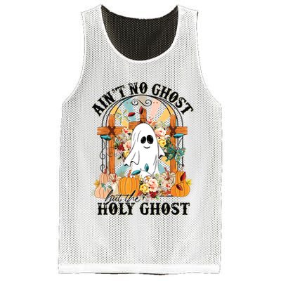 Aint No Ghost But The Holy Ghost Ghost Christian Halloween Mesh Reversible Basketball Jersey Tank