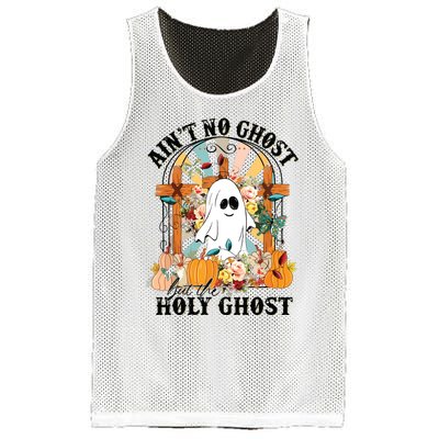 Aint No Ghost But The Holy Ghost Ghost Christian Halloween Mesh Reversible Basketball Jersey Tank