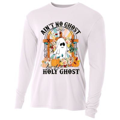 Aint No Ghost But The Holy Ghost Ghost Christian Halloween Cooling Performance Long Sleeve Crew