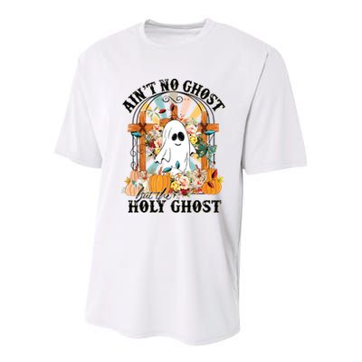 Aint No Ghost But The Holy Ghost Ghost Christian Halloween Youth Performance Sprint T-Shirt