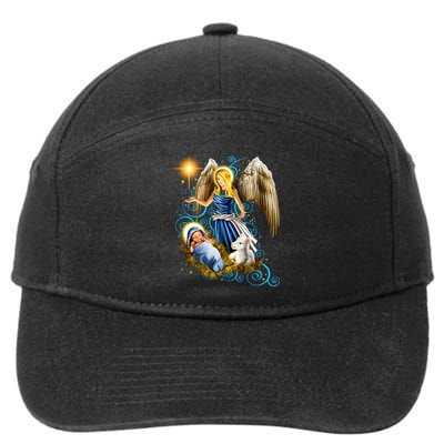 Angel With Baby Jesus 7-Panel Snapback Hat