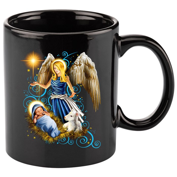 Angel With Baby Jesus 11oz C Handle Ceramic Mug