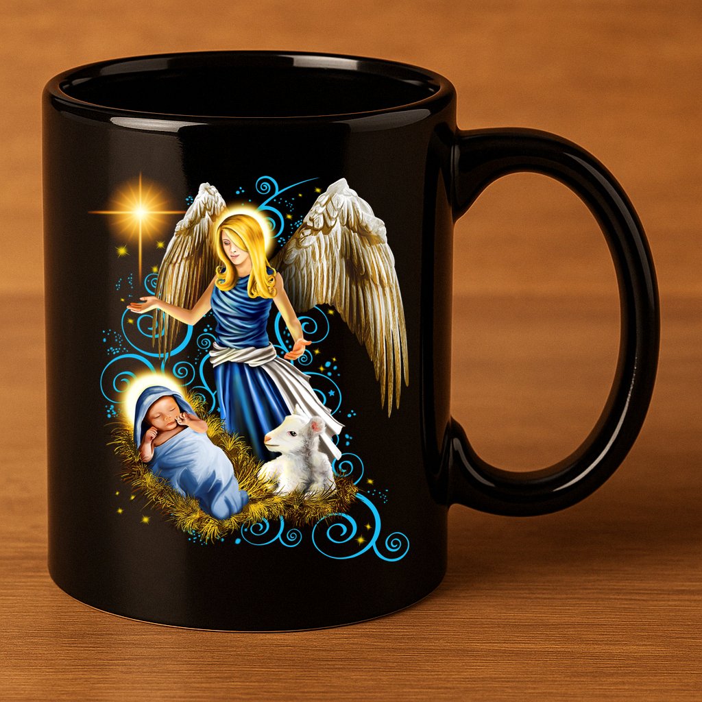 Angel With Baby Jesus 11oz C Handle Ceramic Mug