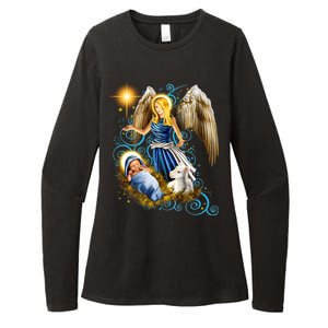 Angel With Baby Jesus Womens CVC Long Sleeve Shirt