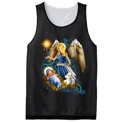 Angel With Baby Jesus Mesh Reversible Basketball Jersey Tank