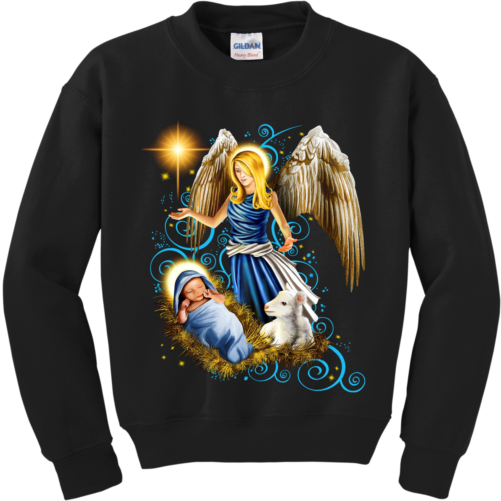 Angel With Baby Jesus Kids Sweatshirt