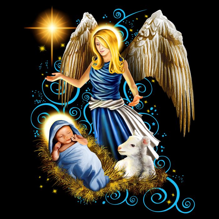 Angel With Baby Jesus Zip Tote Bag