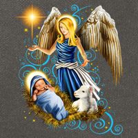 Angel With Baby Jesus Cotton Canvas Backpack