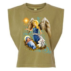 Angel With Baby Jesus Garment-Dyed Women's Muscle Tee