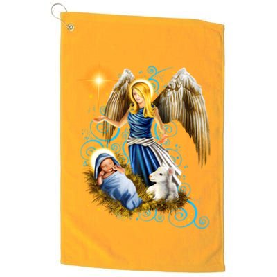 Angel With Baby Jesus Golf Towel