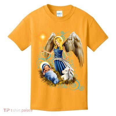 Angel With Baby Jesus Kids T-Shirt