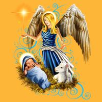 Angel With Baby Jesus Kids T-Shirt