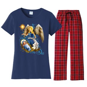 Angel With Baby Jesus Women's Flannel Pajama Set