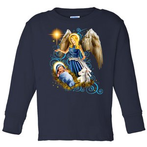 Angel With Baby Jesus Toddler Long Sleeve Shirt