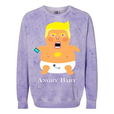 Angry Baby Trump Colorblast Crewneck Sweatshirt