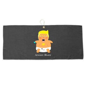 Angry Baby Trump Large Microfiber Waffle Golf Towel