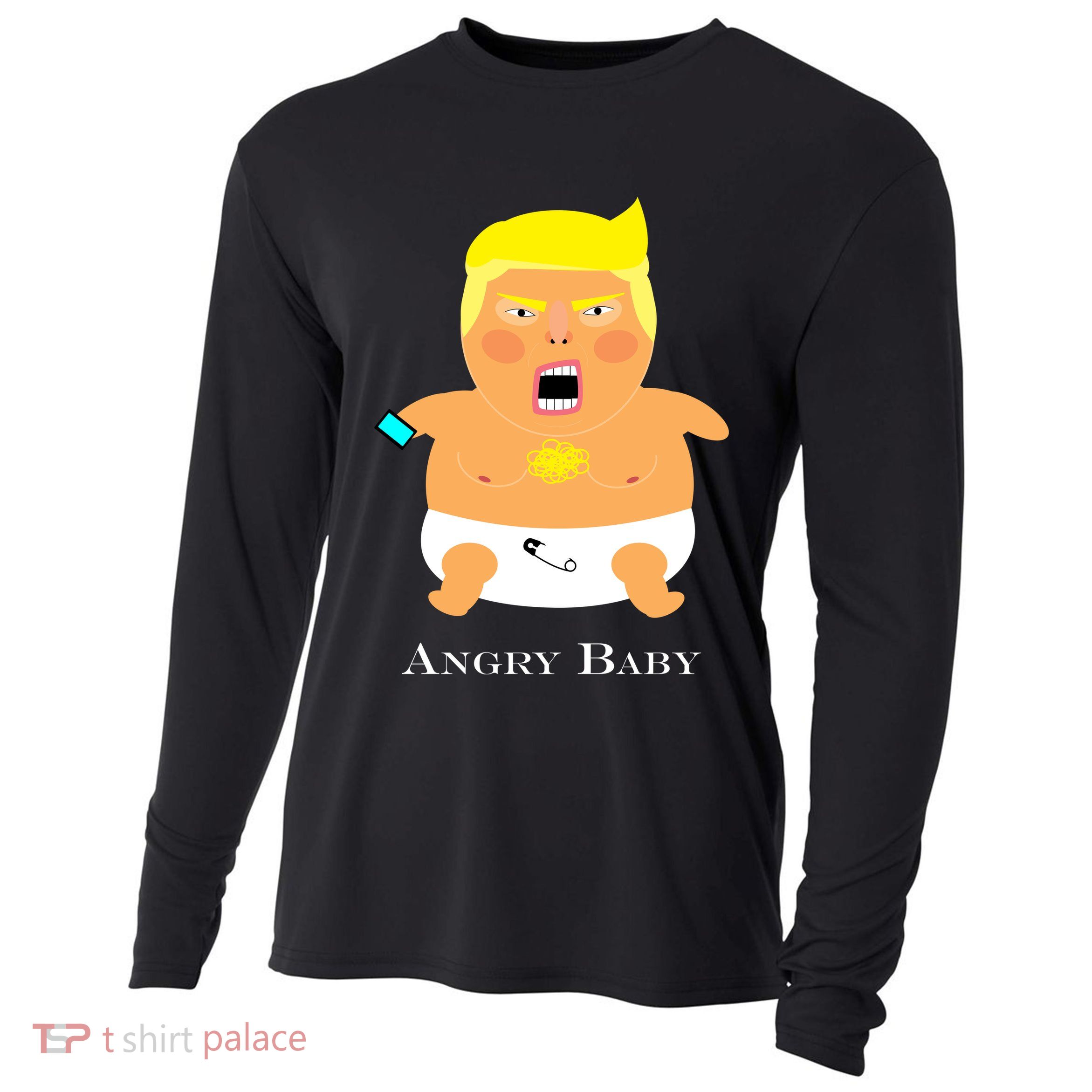 Angry Baby Trump Cooling Performance Long Sleeve Crew