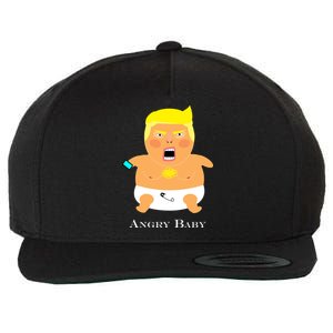 Angry Baby Trump Wool Snapback Cap