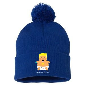 Angry Baby Trump Pom Pom 12in Knit Beanie