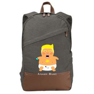 Angry Baby Trump Cotton Canvas Backpack