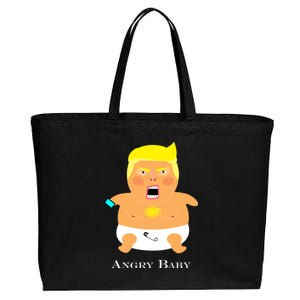 Angry Baby Trump Cotton Canvas Jumbo Tote