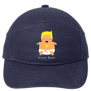 Angry Baby Trump 7-Panel Snapback Hat