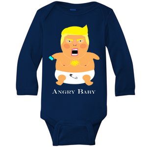 Angry Baby Trump Baby Long Sleeve Bodysuit