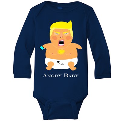 Angry Baby Trump Baby Long Sleeve Bodysuit