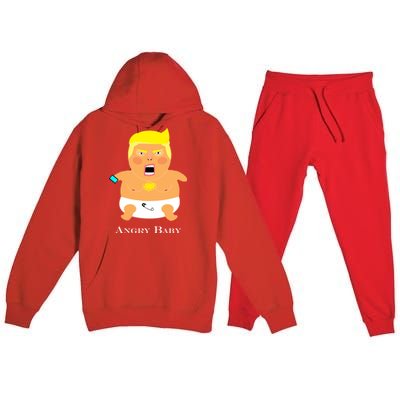 Angry Baby Trump Premium Hooded Sweatsuit Set