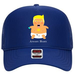 Angry Baby Trump High Crown Mesh Back Trucker Hat