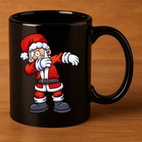 Angry Dabbing Santa Christmas 11oz C Handle Ceramic Mug