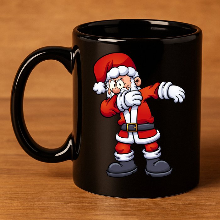 Angry Dabbing Santa Christmas 11oz C Handle Ceramic Mug