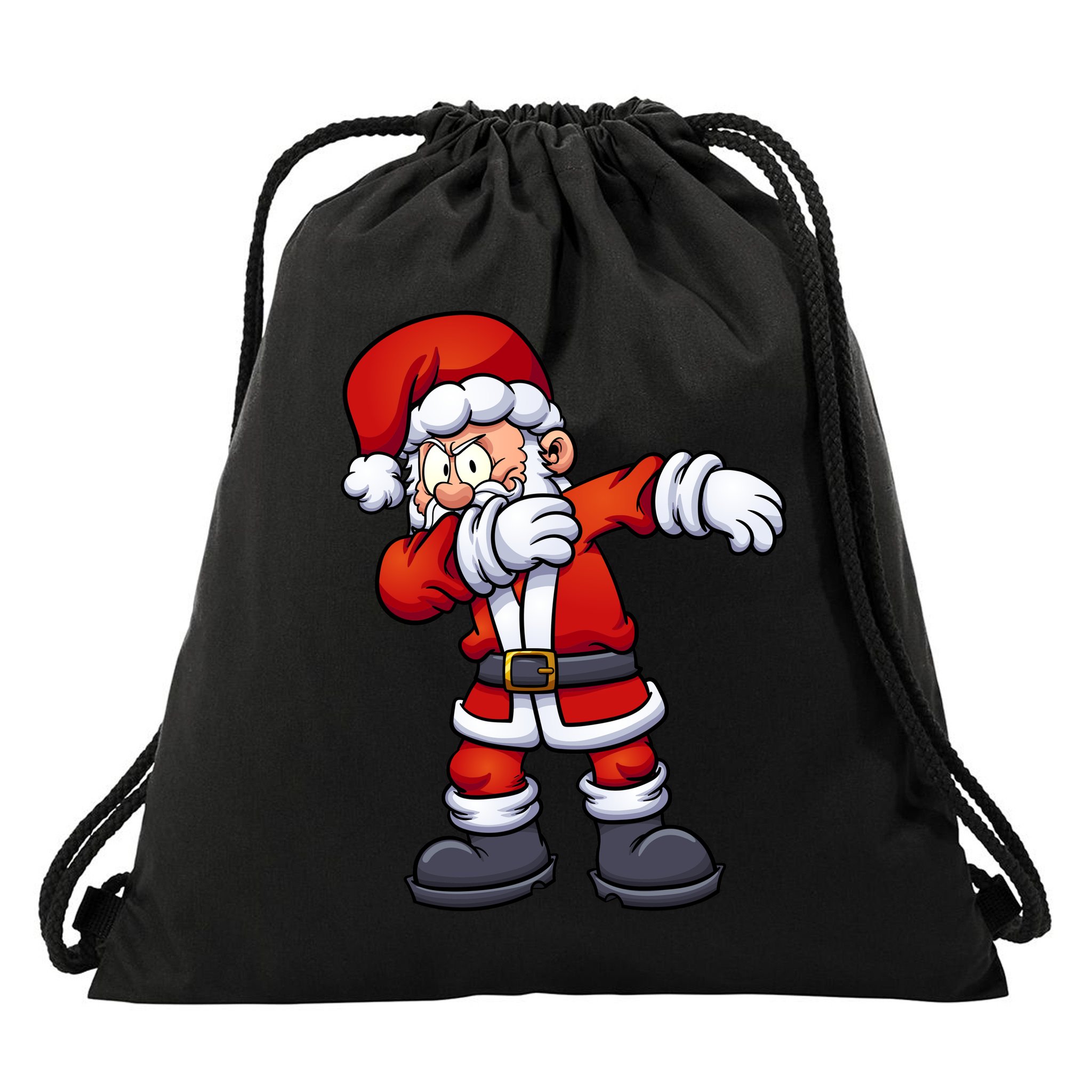 Angry Dabbing Santa Christmas Drawstring Bag