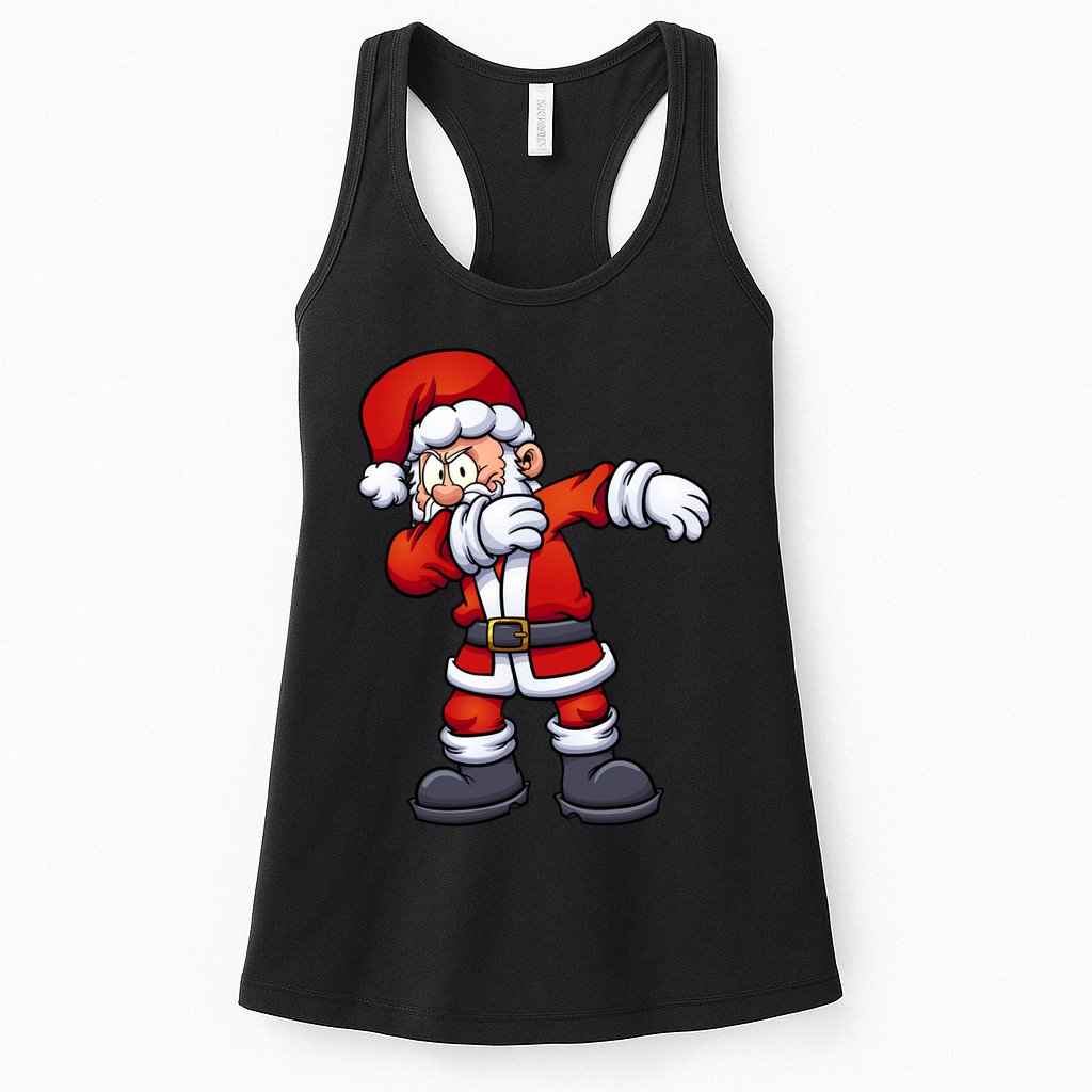 Angry Dabbing Santa Christmas Womens Tank Top