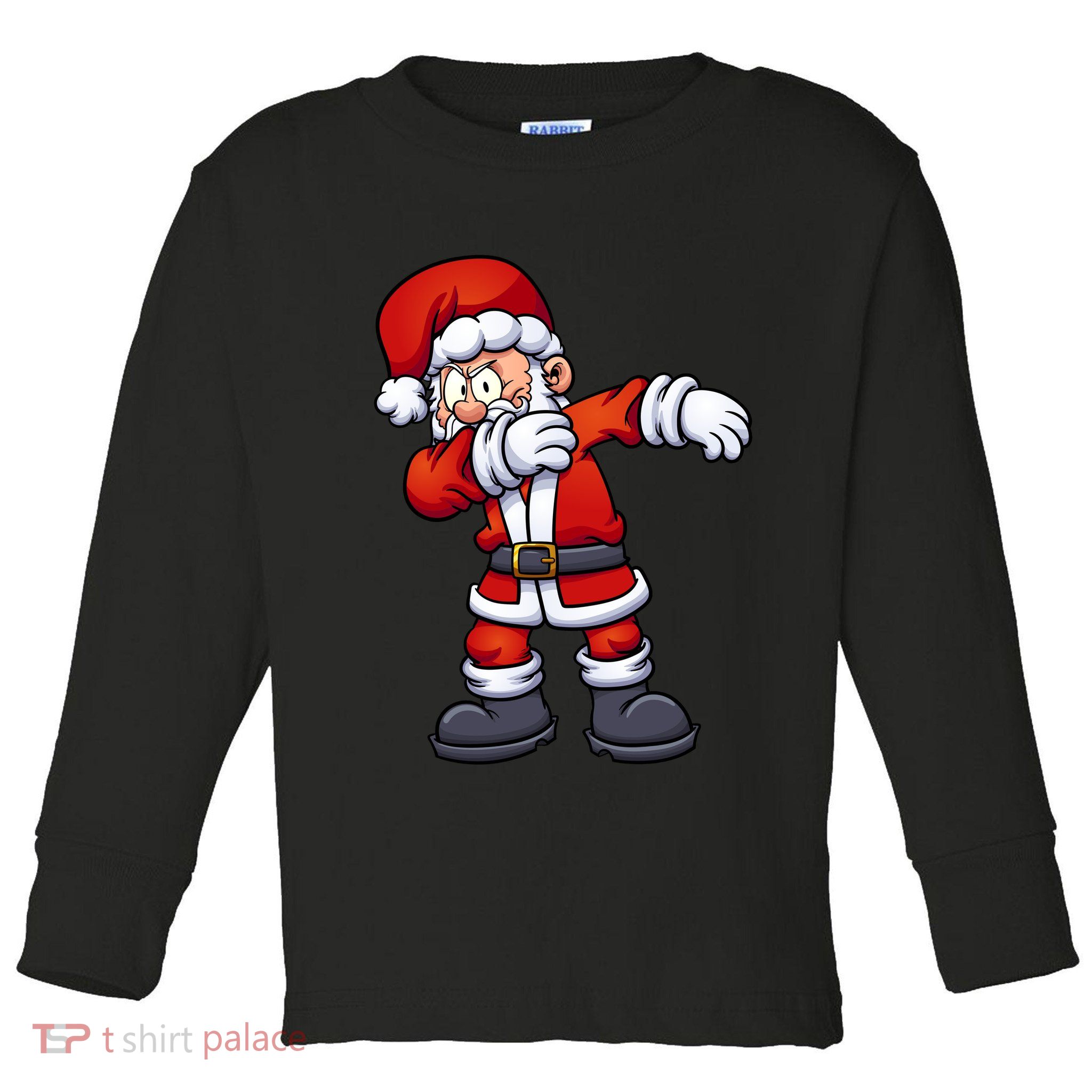 Angry Dabbing Santa Christmas Toddler Long Sleeve Shirt