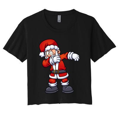 Angry Dabbing Santa Christmas Crop Top
