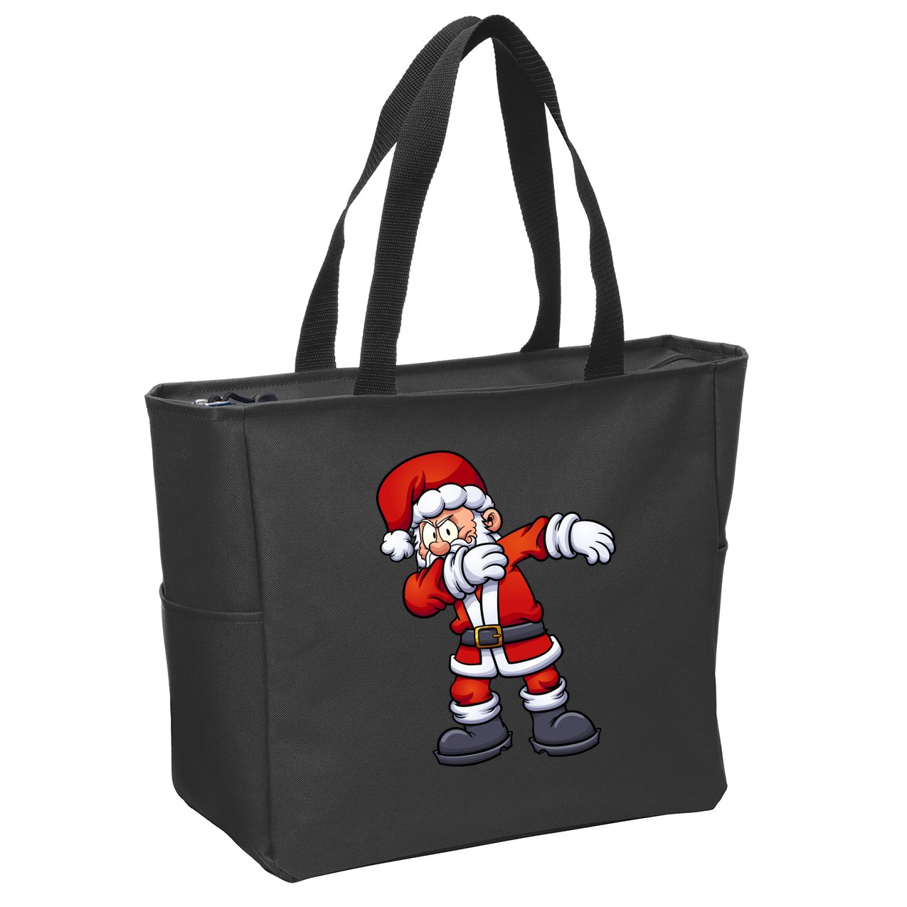 Angry Dabbing Santa Christmas Zip Tote Bag