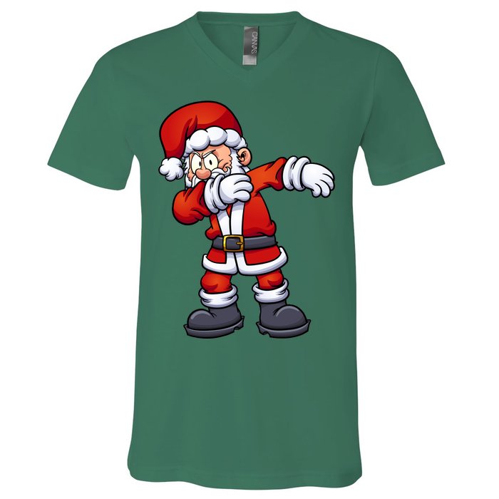 Angry Dabbing Santa Christmas V-Neck T-Shirt