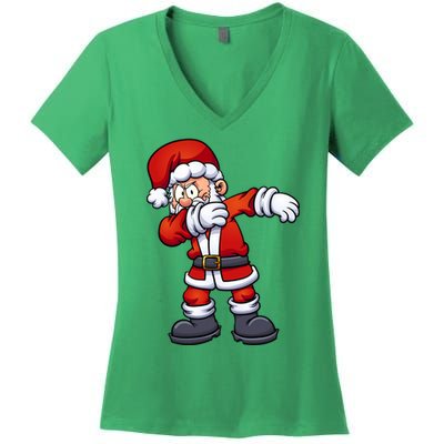 Angry Dabbing Santa Christmas Women's V-Neck T-Shirt