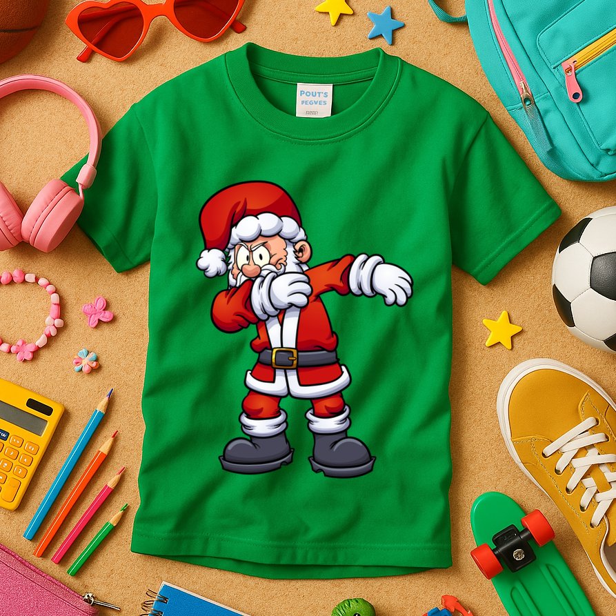 Angry Dabbing Santa Christmas Kids T-Shirt