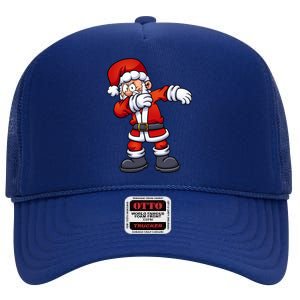 Angry Dabbing Santa Christmas High Crown Mesh Back Trucker Hat