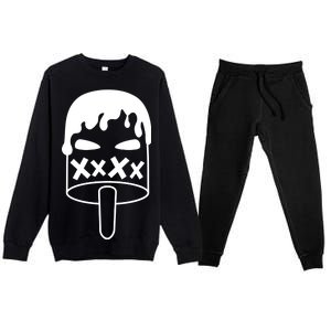 Angry Evil Ice Cream  Premium Crewneck Sweatsuit Set